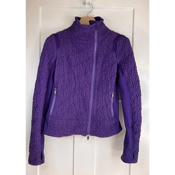 Zella Softshell Jacket Women's S Purple Nylon Waist Length‎ Pockets Mock Neck - Picture 1 of 11
